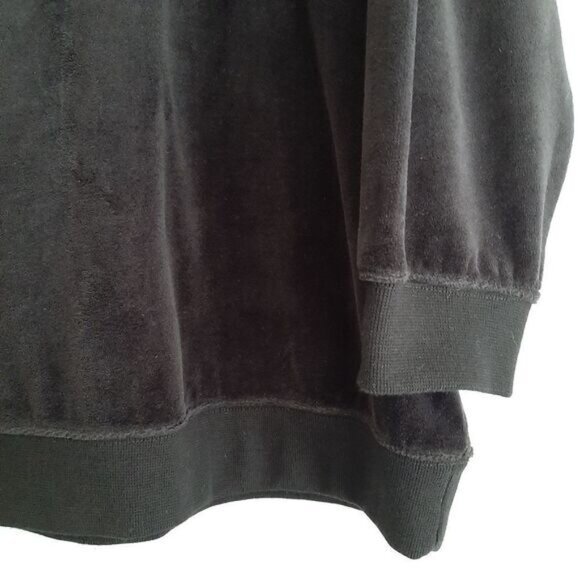 CALIFORNIA MOONRISE Oversized Soft Velvet Pullover Hoodie Sweatshirt Black Sz S - Picture 4 of 12